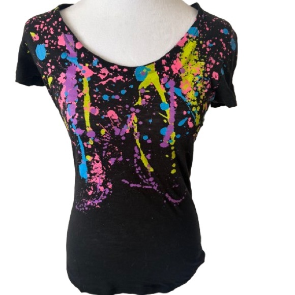 Nollie Pink and Yellow Short Sleeve Fitted Graphic Tee - Picture 1 of 9